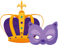 a mardi gras/carnaval crown and mask